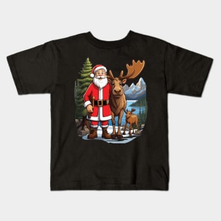 Moose Christmas Kids T-Shirt